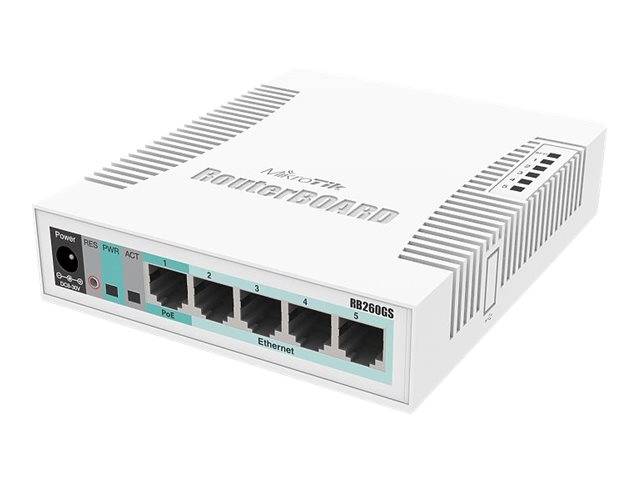 MikroTik RB260GS - Switch - managed - 1 x 10/100/1000 (PoE)