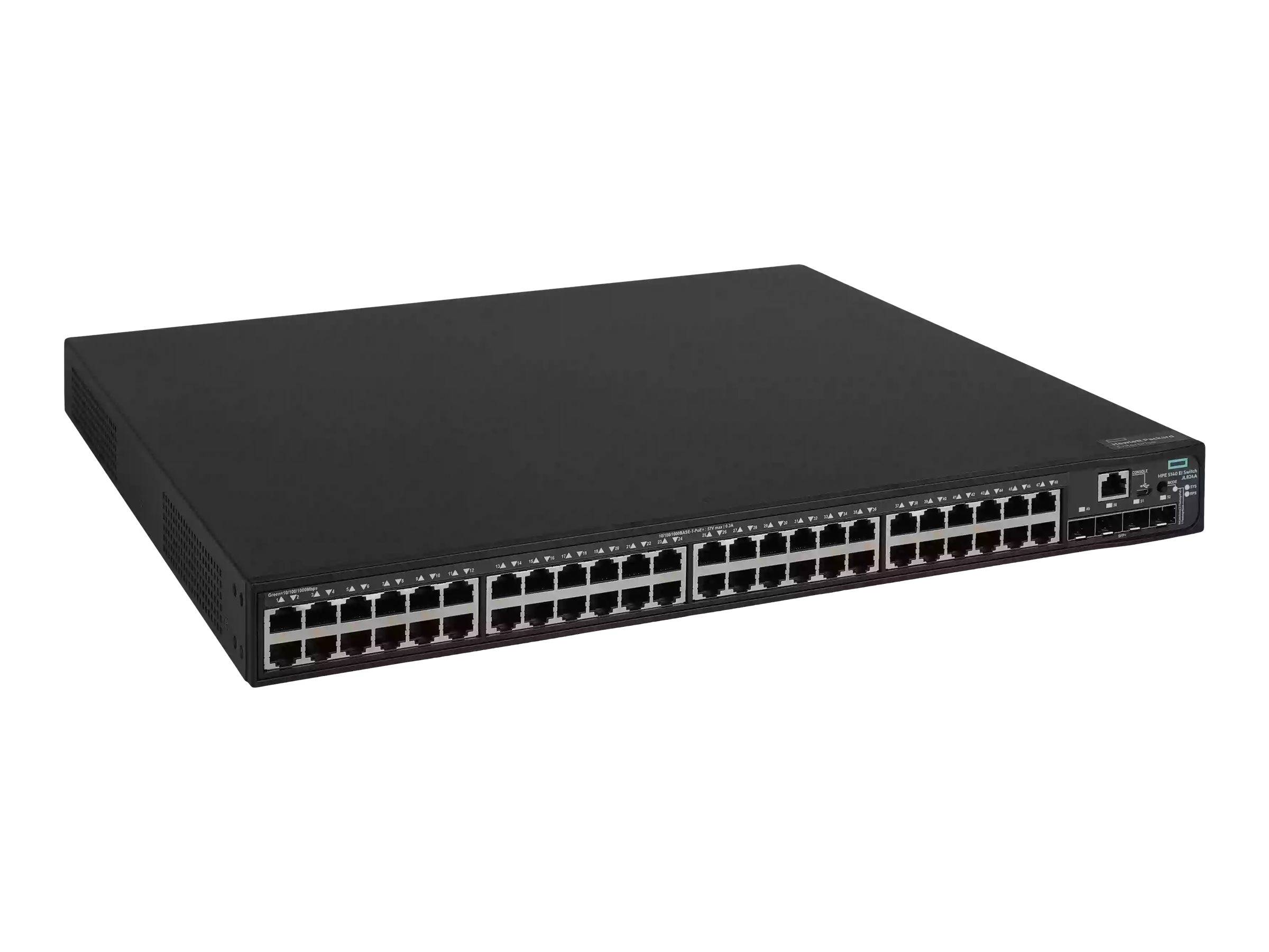 HPE FlexNetwork 5140 48G PoE+ 4SFP+ EI - Switch - L3 - Smart - 48 x 10/100/1000 (PoE+)