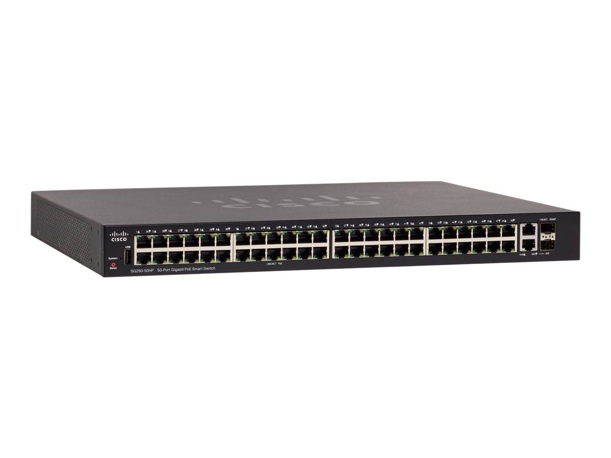 Cisco 250 Series SG250-50HP - Switch - L3 - Smart - 48 x 10/100/1000 (PoE+)