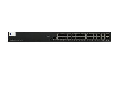Barox RY-LGS23-26, Managed, L2/L3, Gigabit Ethernet (10/100/1000), Power over Ethernet (PoE), Rack-Einbau, 1U