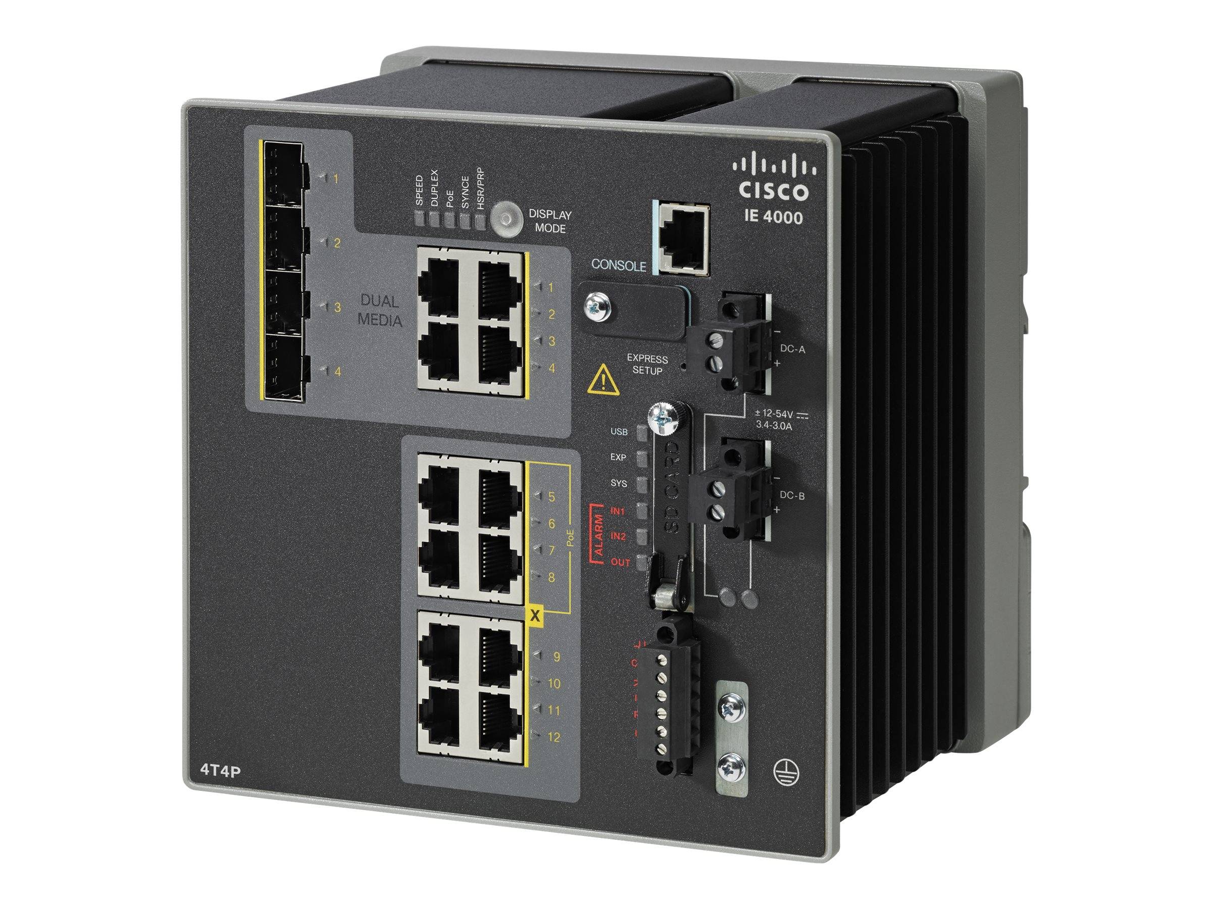 Cisco Industrial Ethernet 4000 Series - Switch - managed - 4 x 10/100 + 4 x 10/100 (PoE+)