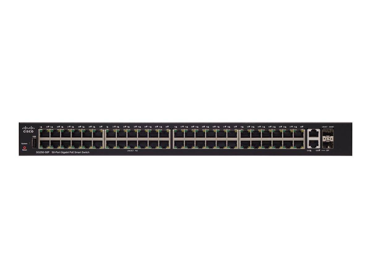 Cisco 250 Series SG250-50P - Switch - L3 - Smart - 48 x 10/100/1000 (PoE+)