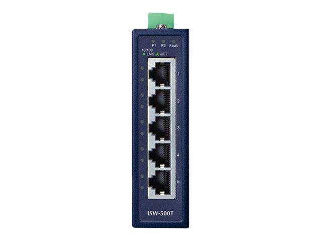 PLANET ISW-500T - Switch - 5 x 10/100 - an DIN-Schiene montierbar, wandmontierbar