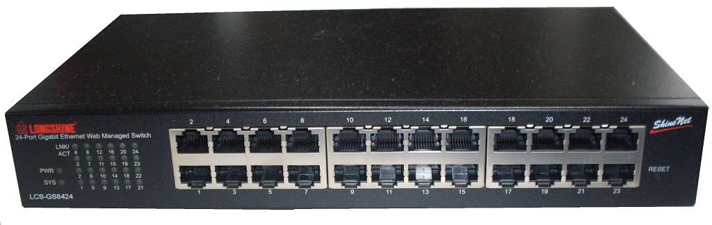 Longshine LCS-GS8424, Managed, Gigabit Ethernet (10/100/1000), Vollduplex
