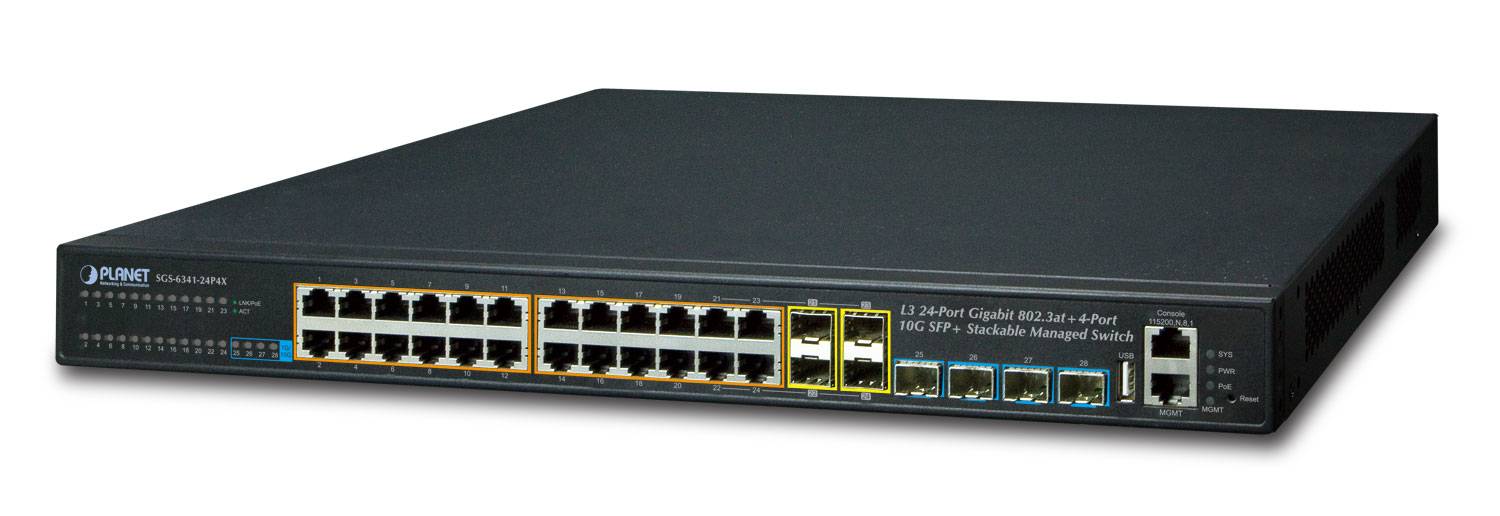 PLANET SGS-6341-24P4X - Switch - L3 - managed - 24 x 10/100/1000 (PoE+)