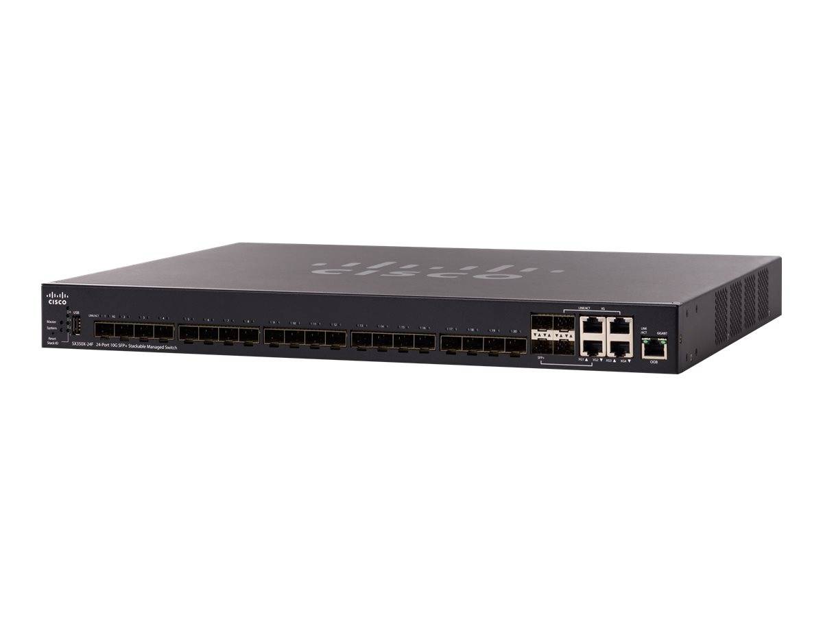 Cisco SX350X-24F - Switch - managed - 20 x 10 Gigabit SFP+ + 4 x C 10 G-Bit SFP+ + 4 x 10Gb Ethernet