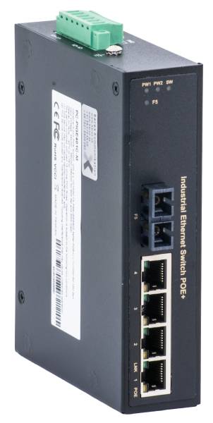 Barox PC-PIGE401C-M, Unmanaged, L2, Fast Ethernet (10/100), Vollduplex, Power over Ethernet (PoE)