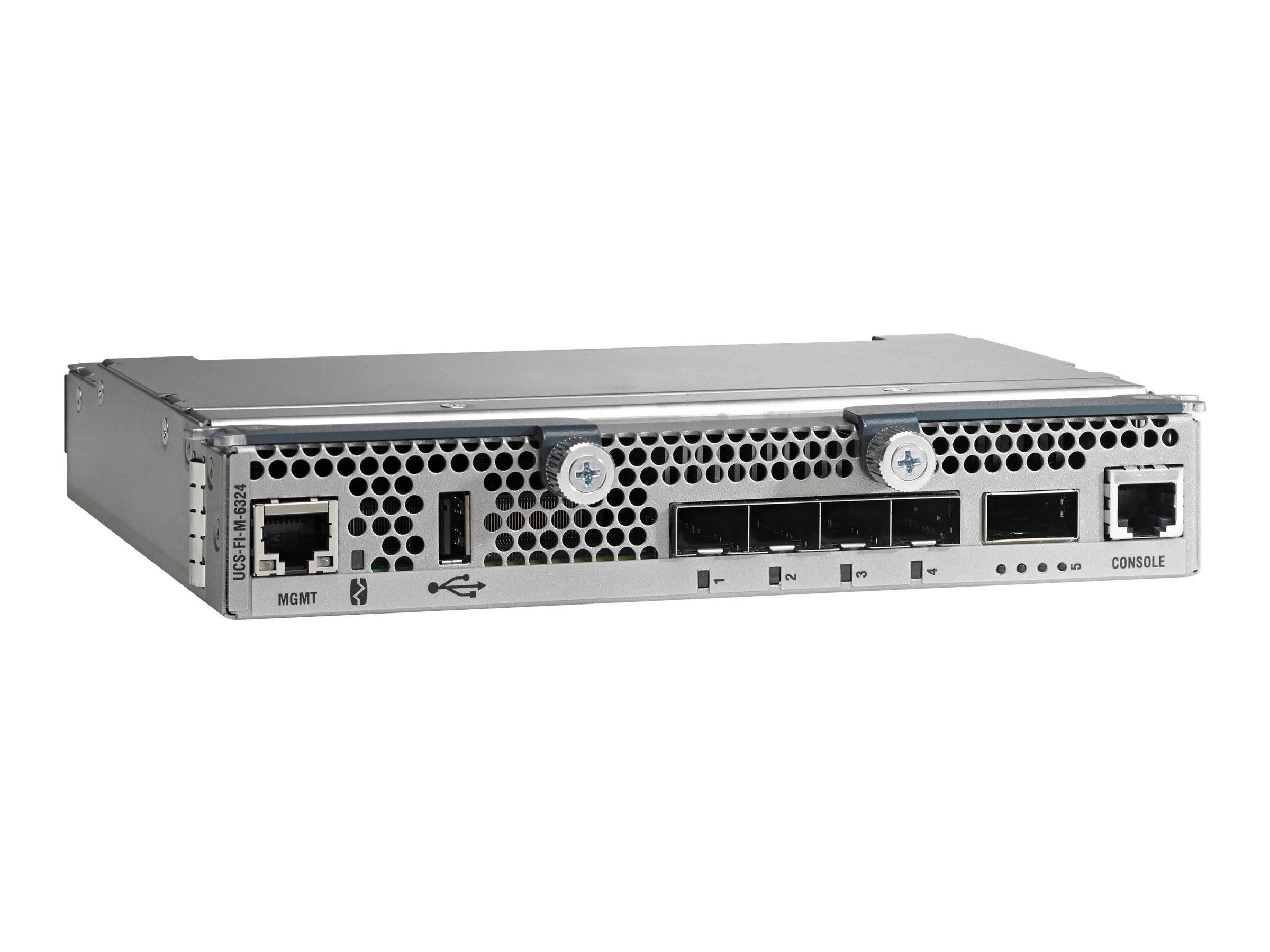 Cisco UCS 6324 Fabric Interconnect - Switch - managed - 4 x 1 Gigabit / 10 Gigabit / 8 Gb Fiber Channel / FCoE SFP+ + 1 x 40Gb Ethernet / FCoE