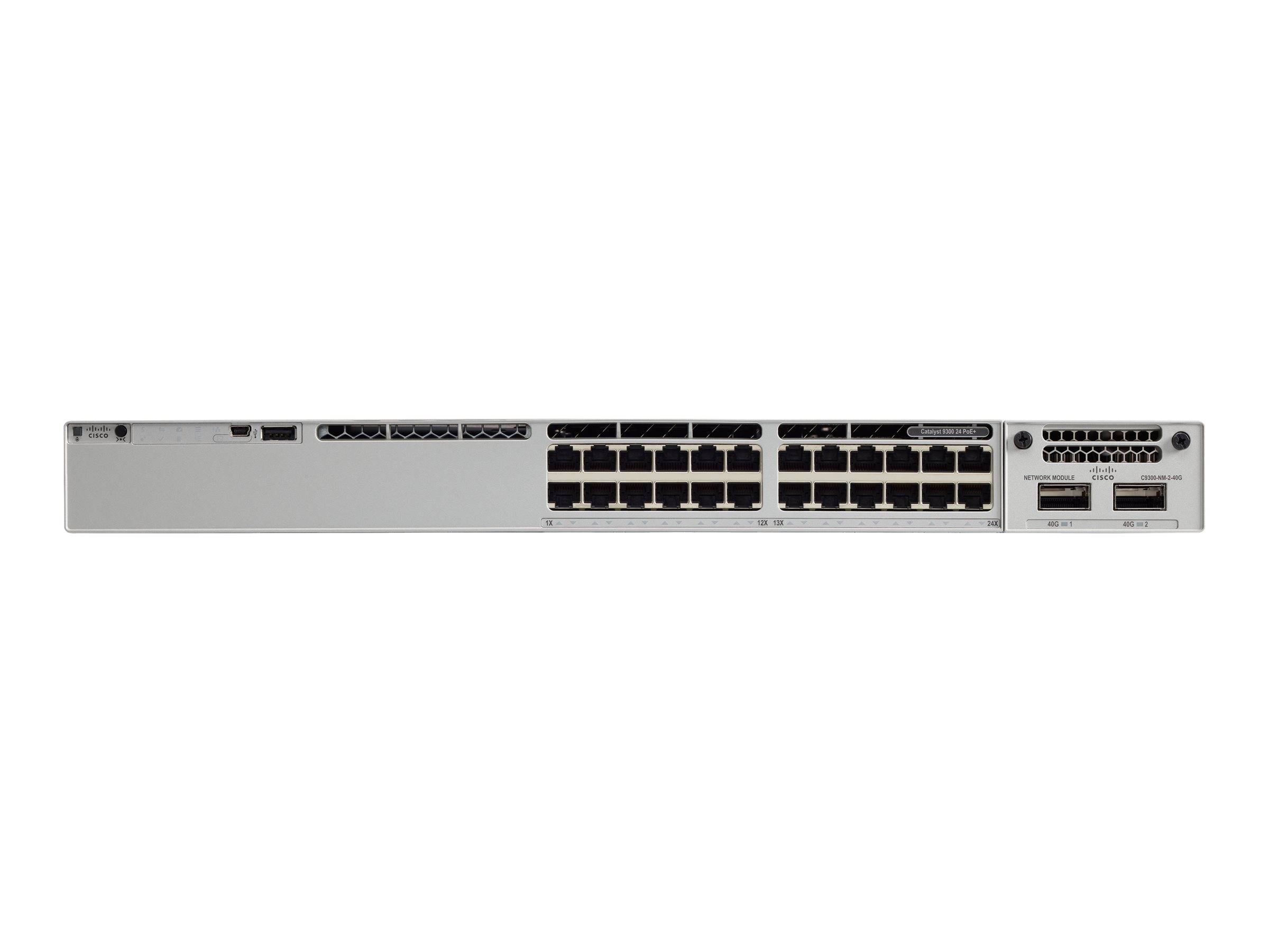 Cisco Catalyst 9300 - Network Essentials - Switch - L3 - managed - 24 x 100/1000/2.5G/5G/10GBase-T (UPOE)