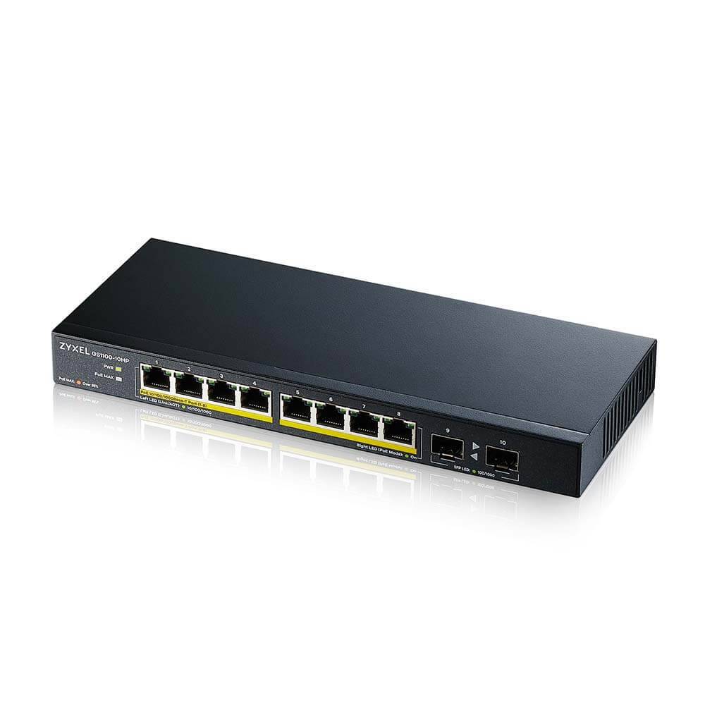Zyxel GS1100-10HP - Switch - unmanaged - 8 x 10/100/1000 (PoE+)