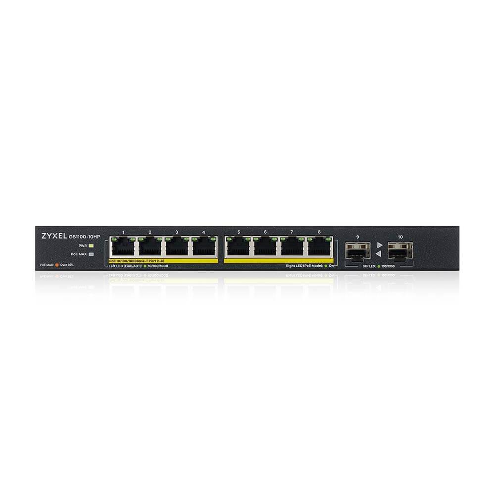 Zyxel GS1100-10HP - Switch - unmanaged - 8 x 10/100/1000 (PoE+)