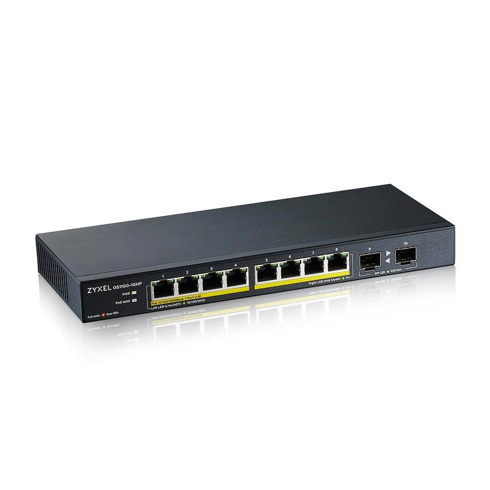 Zyxel GS1100-10HP - Switch - unmanaged - 8 x 10/100/1000 (PoE+)