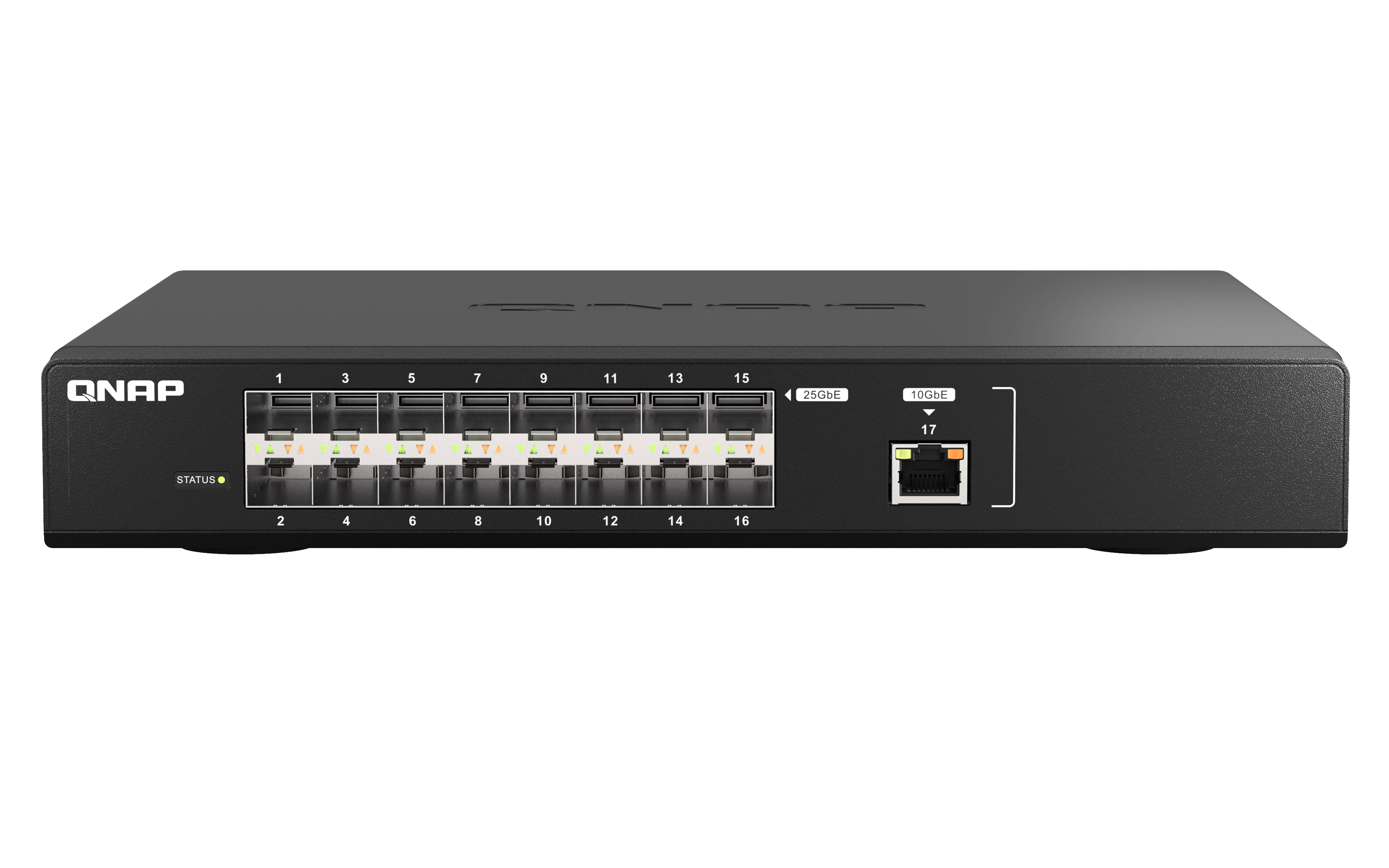 QNAP QSW-M5216-1T - Switch - managed - 16 x 25 Gigabit SFP28 + 1 x 10 Gigabit Ethernet