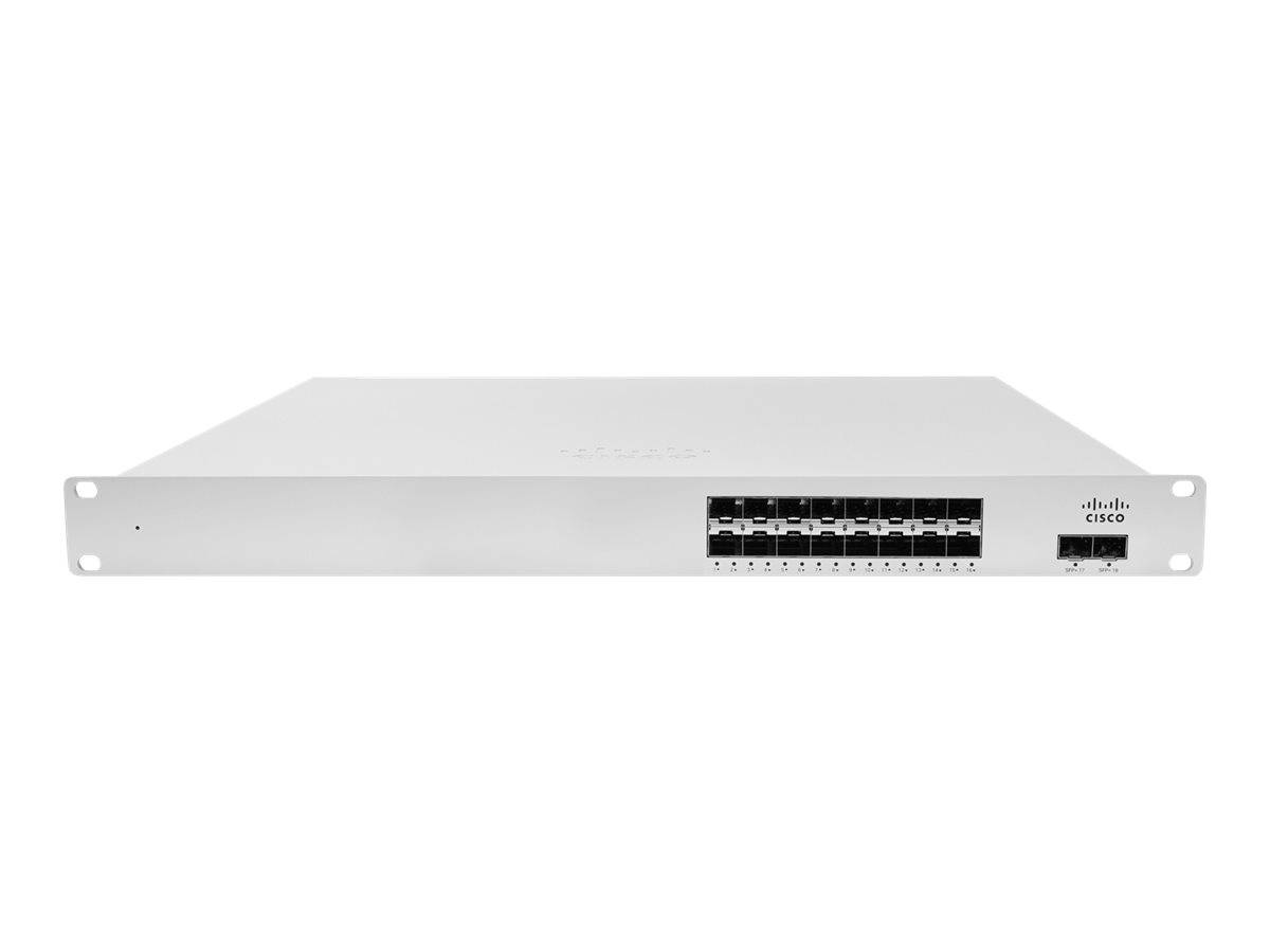 Cisco Meraki Cloud Managed Ethernet Aggregation Switch MS410-16 - Switch - managed - 16 x Gigabit SFP + 2 x 10 Gigabit SFP+ (Uplink)