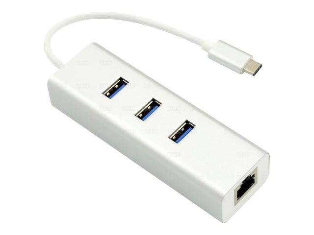 Helos - Hub - 3 x SuperSpeed USB 3.0 + 1 x 10/100/1000