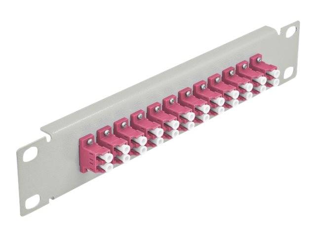 Delock - Patch Panel - LC Duplex MM X 12 - Grau - 1U - 25.4 cm (10")