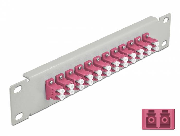 Delock - Patch Panel - LC Duplex MM X 12 - Grau - 1U - 25.4 cm (10")