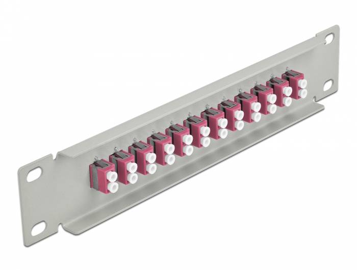 Delock - Patch Panel - LC Duplex MM X 12 - Grau - 1U - 25.4 cm (10")