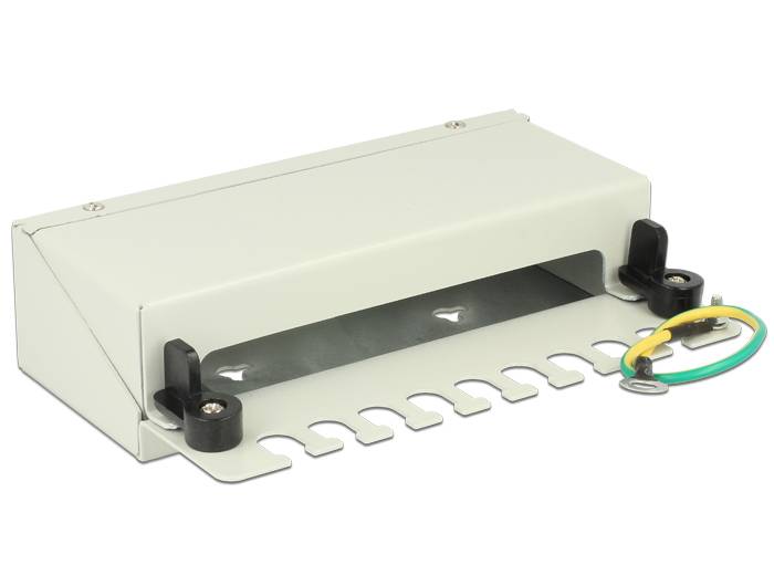 DeLOCK Mini-Patchpanel, Keystone, 8 Port, lichtgrau RAL 7035