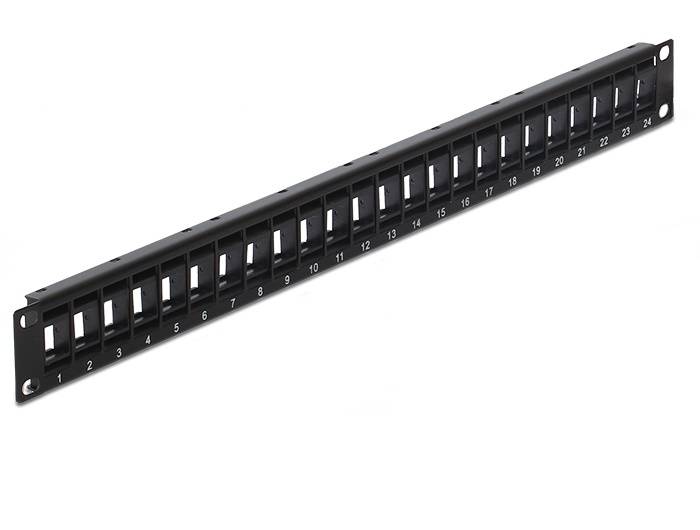 DeLOCK Keystone Patch Panel - Patch Panel - Schwarz - 1U - 48.3 cm (19")
