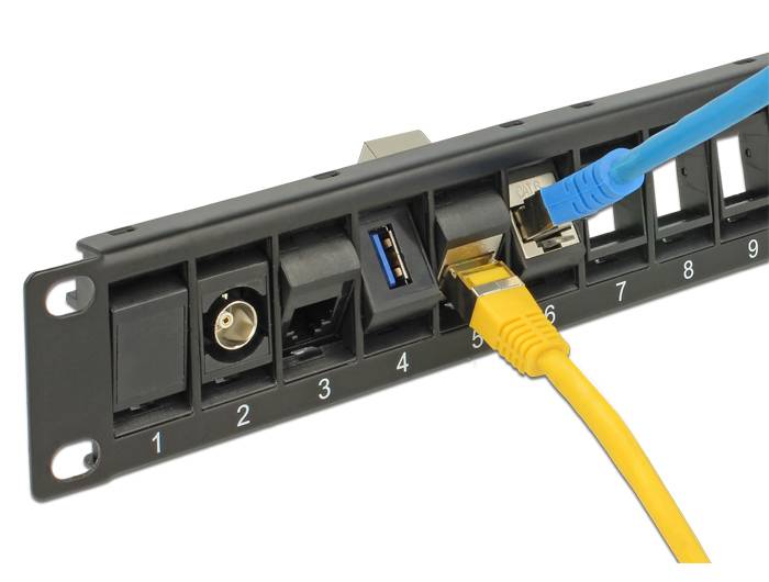 DeLOCK Keystone Patch Panel - Patch Panel - Schwarz - 1U - 48.3 cm (19")