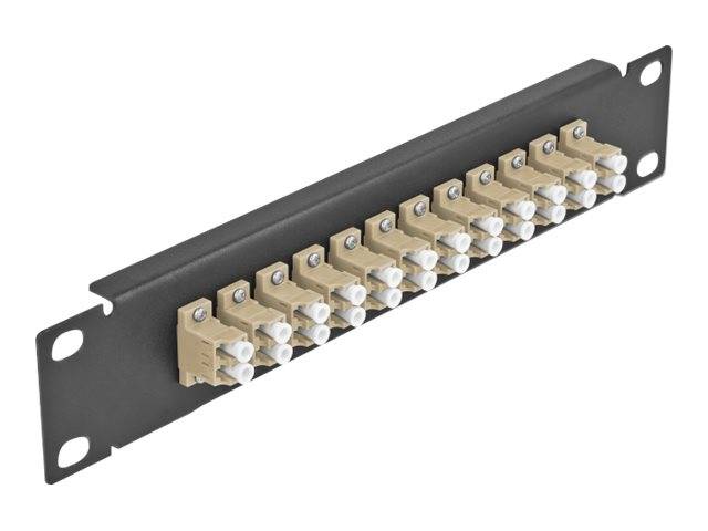 Delock - Patch Panel - Schrankmontage - LC Duplex MM X 12 - Schwarz, beige - 1U - 25.4 cm (10")