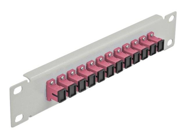 Delock - Patch Panel - Rack montierbar - SC MM X 12 - Grau, violett - 1U - 25.4 cm (10")