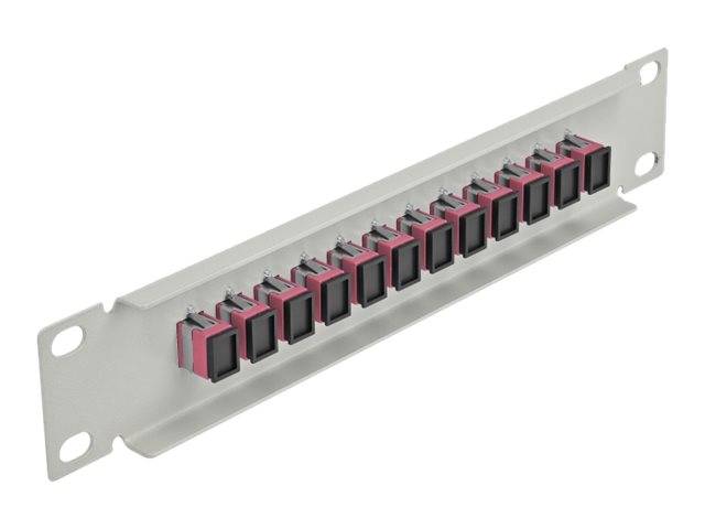 Delock - Patch Panel - Rack montierbar - SC MM X 12 - Grau, violett - 1U - 25.4 cm (10")
