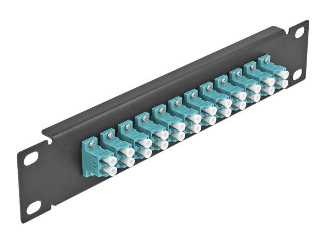 Delock - Patch Panel - LC Duplex MM X 12 - Schwarz - 1U - 25.4 cm (10")
