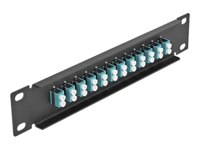 Delock - Patch Panel - LC Duplex MM X 12 - Schwarz - 1U - 25.4 cm (10")