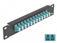 Delock - Patch Panel - LC Duplex MM X 12 - Schwarz - 1U - 25.4 cm (10")