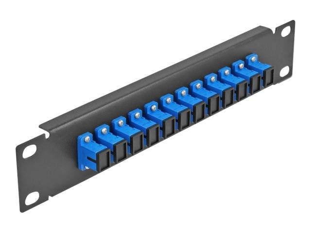 Delock - Patch Panel - Schrankmontage - SC SM X 12 - Schwarz, Blau - 1U - 25.4 cm (10")