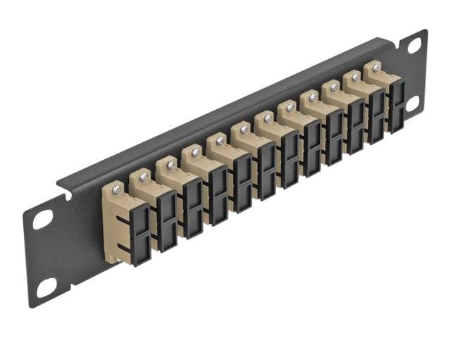 Delock - Patch Panel - Schrankmontage - SC Duplex MM X 12 - Schwarz, beige - 1U - 25.4 cm (10")