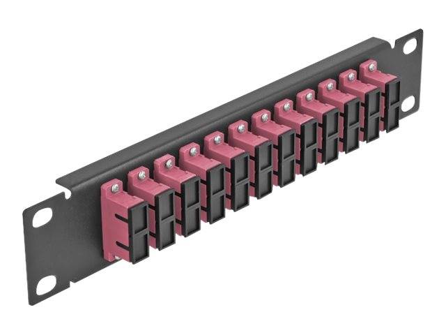 Delock - Patch Panel - Schrankmontage - SC Duplex MM X 12 - Schwarz, violett - 1U - 25.4 cm (10")