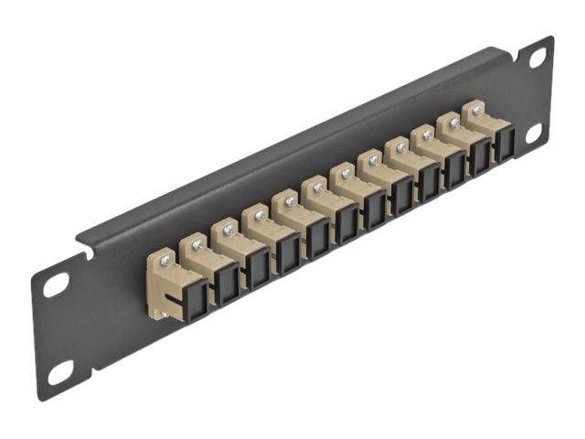 Delock - Patch Panel - SC MM X 12 - Schwarz - 1U - 25.4 cm (10")