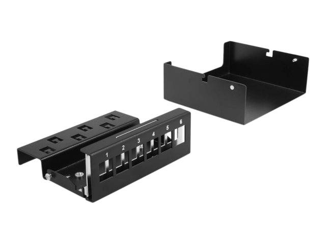 Delock - Leeres Keystone-Patchpanel - geeignet für Wandmontage, DIN schienenmontierbar