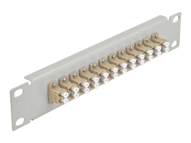 Delock - Patch Panel - Schrankmontage - LC Duplex MM X 12 - Grau, beige - 1U - 25.4 cm (10")