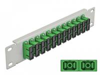 Delock - Patch Panel - Rack montierbar - SC Duplex SM X 12 - Grau, grün - 1U - 25.4 cm (10")