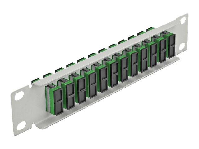 Delock - Patch Panel - Rack montierbar - SC Duplex SM X 12 - Grau, grün - 1U - 25.4 cm (10")