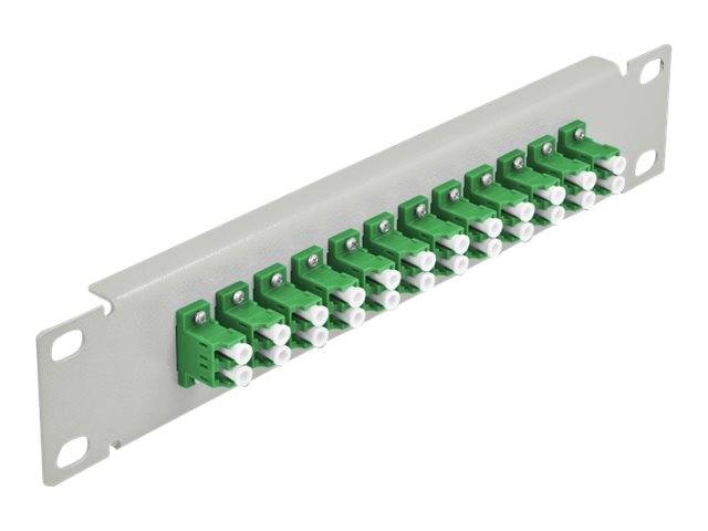 Delock - Patch Panel - Rack montierbar - LC SM X 12 - Grau, grün - 1U - 25.4 cm (10")