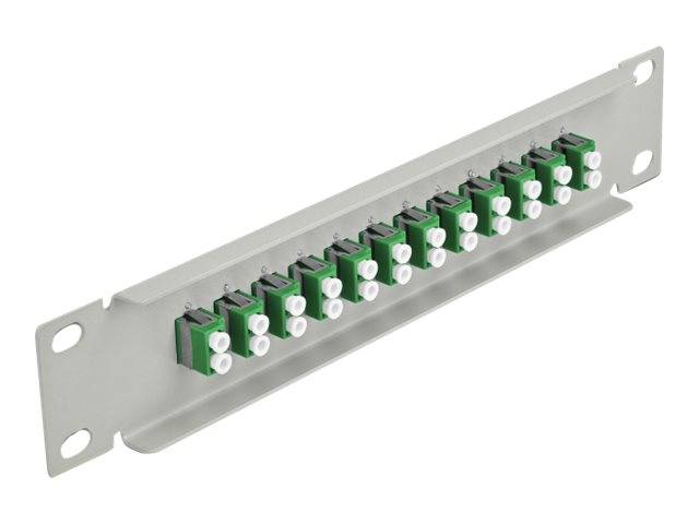 Delock - Patch Panel - Rack montierbar - LC SM X 12 - Grau, grün - 1U - 25.4 cm (10")