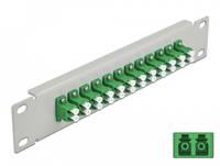 Delock - Patch Panel - Rack montierbar - LC SM X 12 - Grau, grün - 1U - 25.4 cm (10")