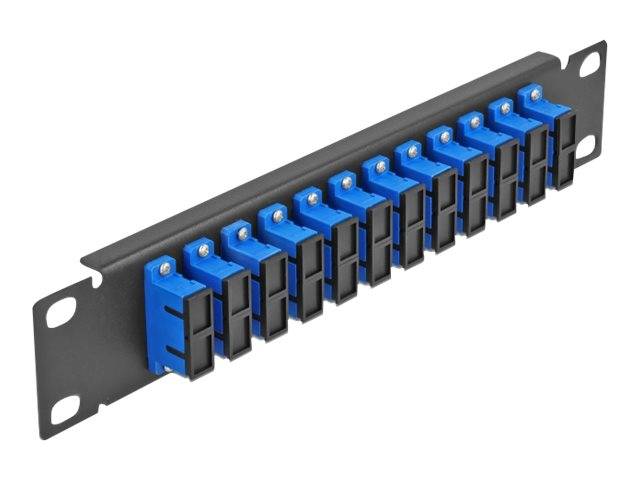 Delock - Patch Panel - Rack montierbar - SC Duplex SM X 12 - Schwarz, Blau - 1U - 25.4 cm (10")