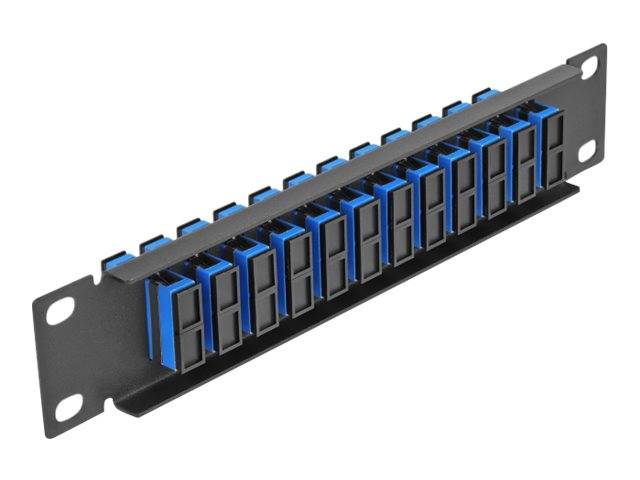 Delock - Patch Panel - Rack montierbar - SC Duplex SM X 12 - Schwarz, Blau - 1U - 25.4 cm (10")
