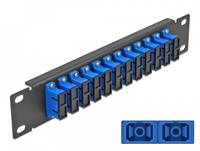 Delock - Patch Panel - Rack montierbar - SC Duplex SM X 12 - Schwarz, Blau - 1U - 25.4 cm (10")