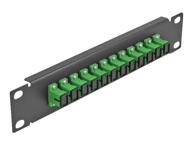 Delock - Patch Panel - Schrankmontage - SC SM X 12 - Schwarz, grün - 1U - 25.4 cm (10")