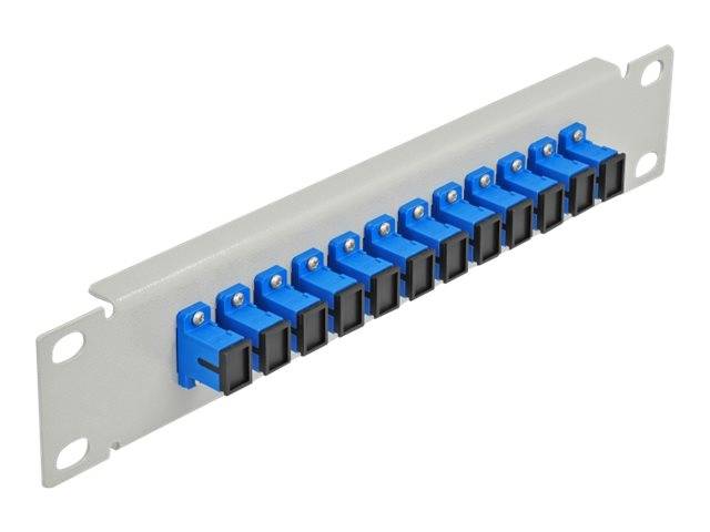 Delock - Patch Panel - Rack montierbar - SC SM X 12 - Grau, Blau - 1U - 25.4 cm (10")