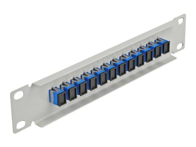 Delock - Patch Panel - Rack montierbar - SC SM X 12 - Grau, Blau - 1U - 25.4 cm (10")