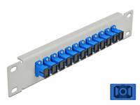 Delock - Patch Panel - Rack montierbar - SC SM X 12 - Grau, Blau - 1U - 25.4 cm (10")