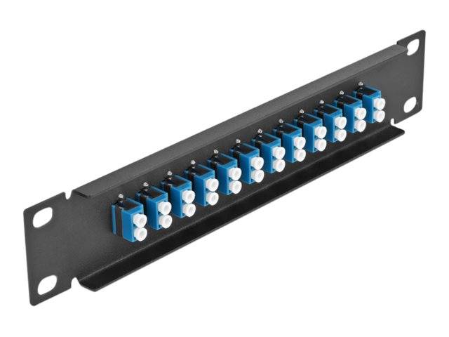 Delock - Patch Panel - Rack montierbar - LC SM X 12 - Schwarz, Blau - 1U - 25.4 cm (10")